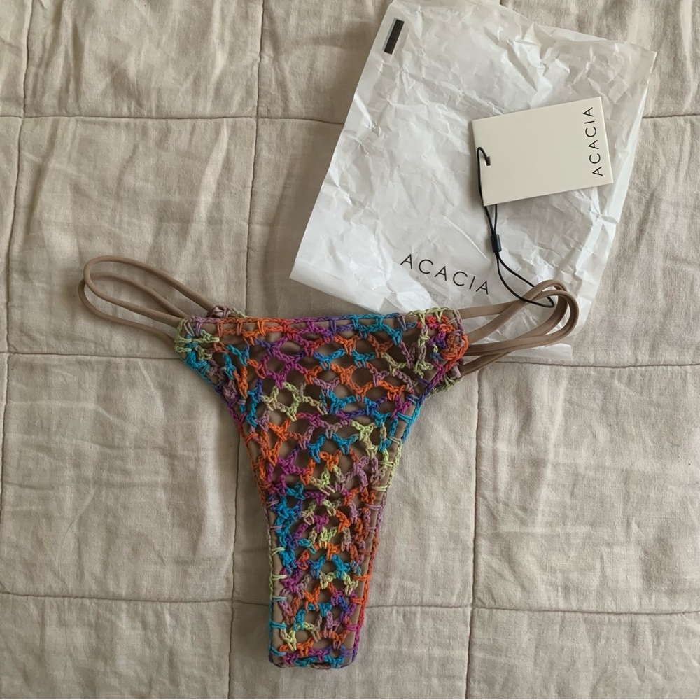 Acacia Swimwear Beau Crochet Bikini Bottoms P / XS New